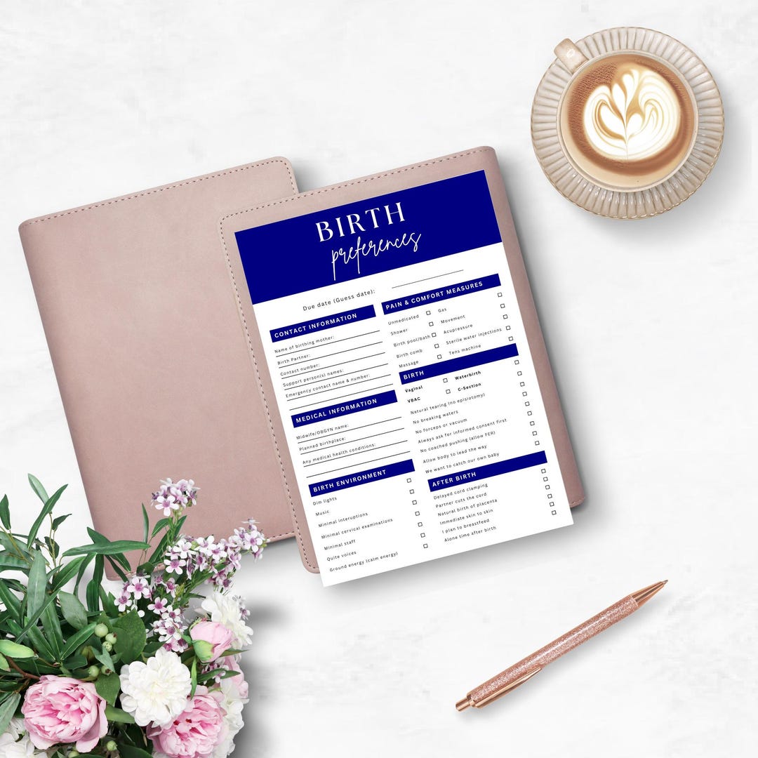 Labour and Birth Preferences Worksheet Easy to use Birth Plan PDF