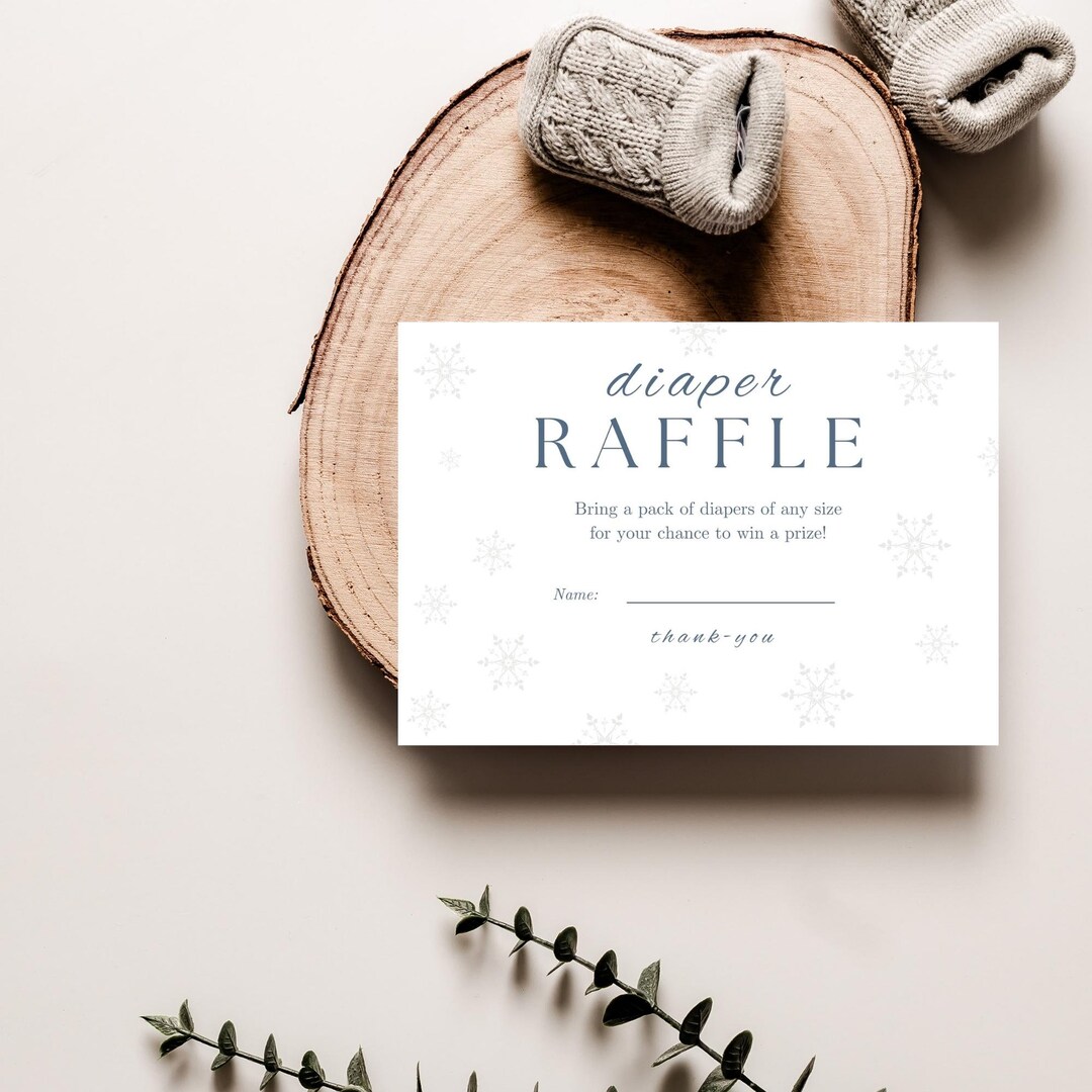 Christmas Diaper Raffle Ticket | Boho Baby Shower Game (digital ...