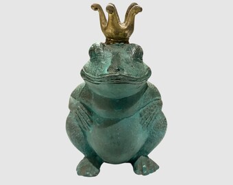 King Frog Bronze Statue, Bronze Frog, Animal Statue, Frog Statue, Animal Figurine, Gift for Him, Birthday Gifts, Unique, Handmade, Art