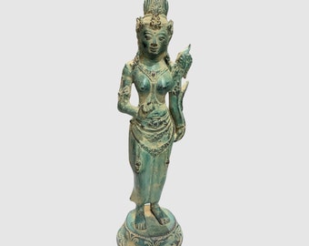 Goddess Tara Bronze, Goddess Statue, Bronze Tara, Lakshmi Figurine, Hindu God, Room Decor, Gift for Her, Birthday Gift Handmade
