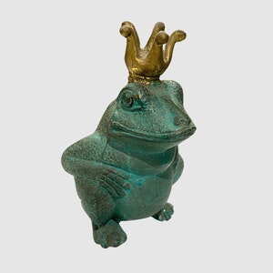 King Frog Bronze Statue, Bronze Frog, Animal Statue, Frog Statue, Animal Figurine, Gift for Him, Birthday Gifts, Unique, Handmade, Art image 2
