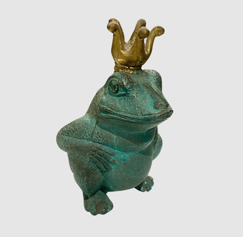 King Frog Bronze Statue, Bronze Frog, Animal Statue, Frog Statue, Animal Figurine, Gift for Him, Birthday Gifts, Unique, Handmade, Art image 2