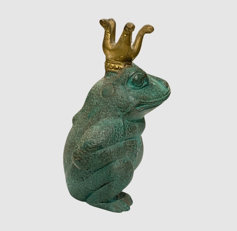 King Frog Bronze Statue, Bronze Frog, Animal Statue, Frog Statue, Animal Figurine, Gift for Him, Birthday Gifts, Unique, Handmade, Art image 3