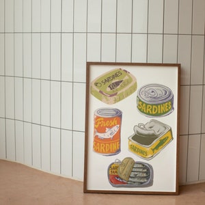 Retro Sardine Can Print | Kitchen Wall Art (Digital Download)