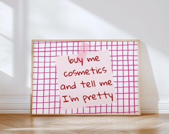 Makeup Poster: Girl Beauty Quotes Bathroom Physical Print