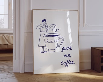 Espresso Coffee Bar Art Print | Trendy Kitchen Poster (Digital Download)