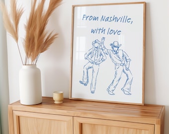 Nashville Tennessee Art Print | 'From Nashville With Love' Poster (Physical)