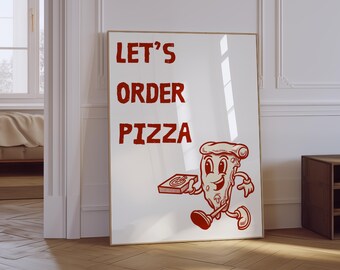 Retro Pizza Kitchen Print | Trendy Food Wall Art (Digital Download)