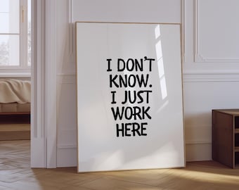 Funny Office Quote Print | Minimalist Home Office Art (Digital Download)