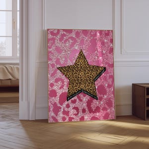 Leopard Star Print | Leopard Wall Art | Maximalist Wall Decor | Aesthetic Apartment Girly Poster | Cheetah Star Print | Leopard Poster
