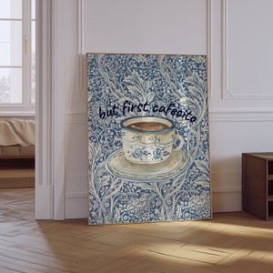 Pero primero impresión de cafecito, Impresión de arte de café español, Decoración de cocina española, Arte de pared de café vintage, Impresión de la abuela, Impresión retro de moda