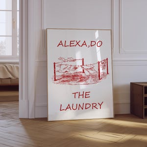 Vintage Laundry Print | Funny Laundry Room Poster | Minimalist Home Decor | Laundry Room Decor | Mid Century Modern Art | Laundry Poster