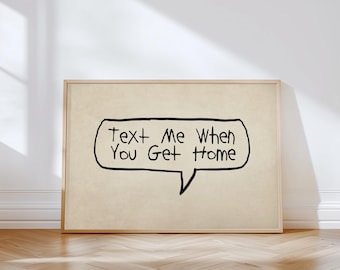 Sms me als je thuiskomt-poster: vintage typografieposter