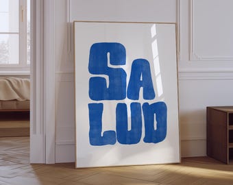 Salud Mexican Art Print | Retro Bar Cart Physical Poster