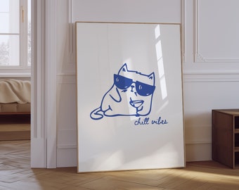 Chill Vibes Art | Cat Print (Digital Download)