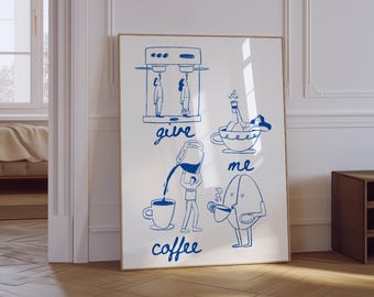 Coffee Poster | Espresso Print | Espresso Coffee Bar Wall Art | Funny Coffee Print | Trendy Kitchen Poster | Neutral Coffee Poster
