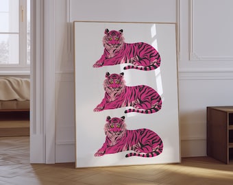 Pink Tiger Print | Trendy Animal Poster (Digital Download)