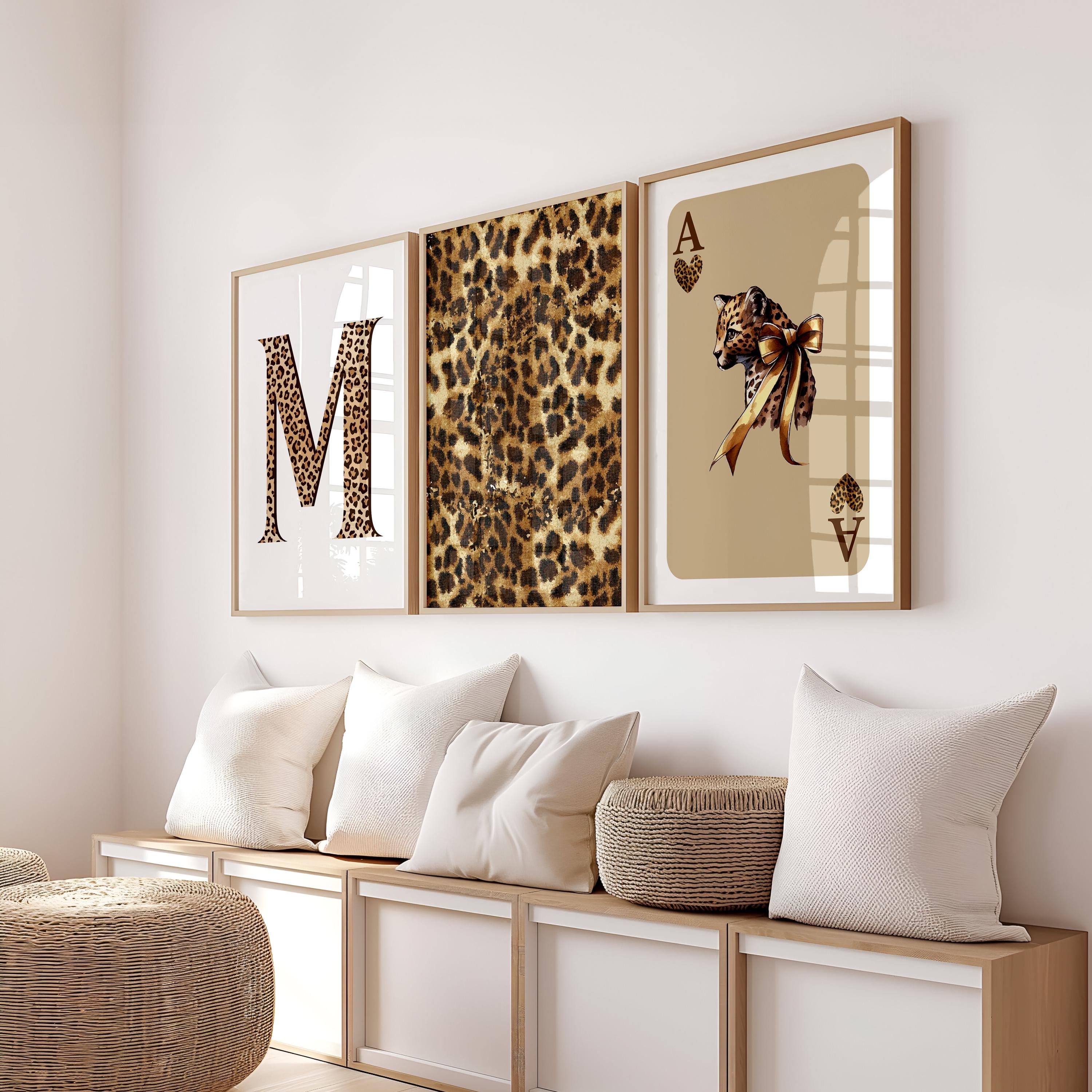 Bella Stampa Leopardata Alla Moda Murales 3D Camera Da Letto Grandi Sfondi Soggiorno Peel And Stick Foto Autoadesive Sala Da Pranzo Decorazioni Per La Casa Ufficio Poster Da Parete Arte 400 x