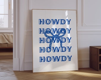 Póster Howdy Bow / Arte de pared estilo western femenino (Descarga digital)