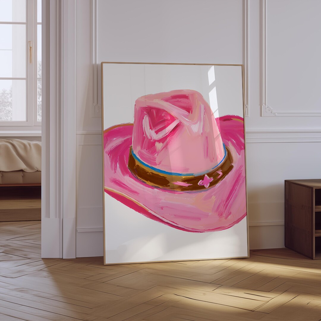 Pastel Pink Cowgirl Print | Pastel Pink Western Wall Decor | Preppy ...