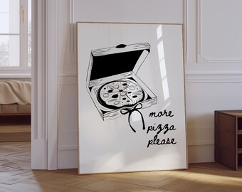 Pizzakeukenprint | Italiaans eten poster (digitale download)