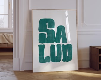 Salud Print | Mexican Wall Art | Vintage Bar Cart Print | Retro Spanish Kitchen Decor | Mexico Art Living Room Print | Physical Print