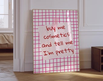Makeup Poster: Girl Beauty Quotes Bathroom Physical Print