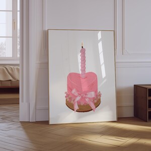 Kuchen Druck | Rosa Wandkunst | Kokette ästhetischer Druck | Trendy Wand Kunst Druck | Niedliche Romantische Kunst | Rosa Kuchenkunst | Poster Rosa
