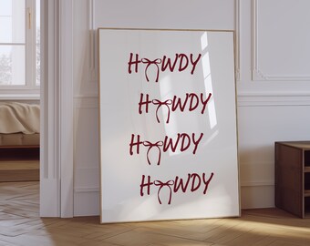 Howdy Cowgirl Print | Coquette Western Wall Art (Digital Download)