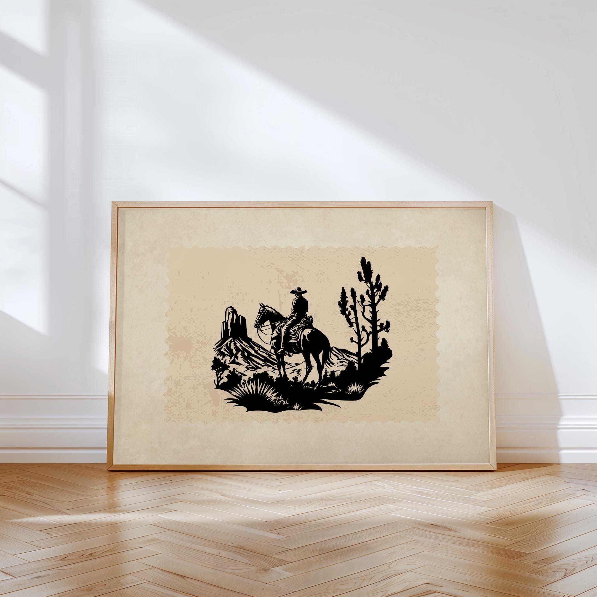 Vintage Western Cowboy Poster: Retro Rodeo Print - Etsy