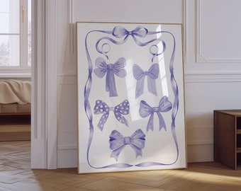 Lilac Bow Wall Art | Coquette Room Decor (Digital Download)