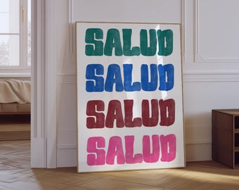 Salud Print | Retro Mexican Bar Cart Physical Poster