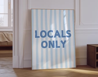Locals Only Print | Blue Striped Coastal Physical Print