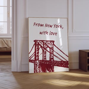 New York City Poster | NYC Kunst | Liebesbrief drucken | Vintage New York Poster | Minimalistische New York Kunst | NYC Plakat | Physischer Druck