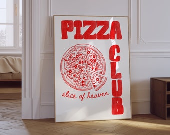 Impression cuisine Pizza Club | Art mural tendance pour gourmets (téléchargement numérique)