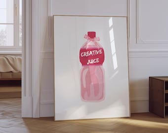 Creative Juice Print | Pink Retro Wall Art (Digital Download)