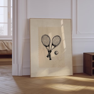 Vintage Tennis Print | Retro Tennis Poster | Trendy Sports Poster | Vintage Country Club Wall Art | Trendy Vintage Tennis Wall Art
