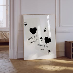 Wat als het allemaal lukt Afdrukken | Hoe gelukkig zijn we? Afdrukken | Trendy hartenprint | Trendy typografie muurkunst | Esthetische fysieke afdruk