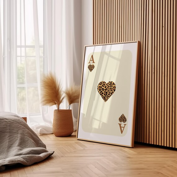 Leopard Print Ace of Hearts Art | Trendy Card Design (digital