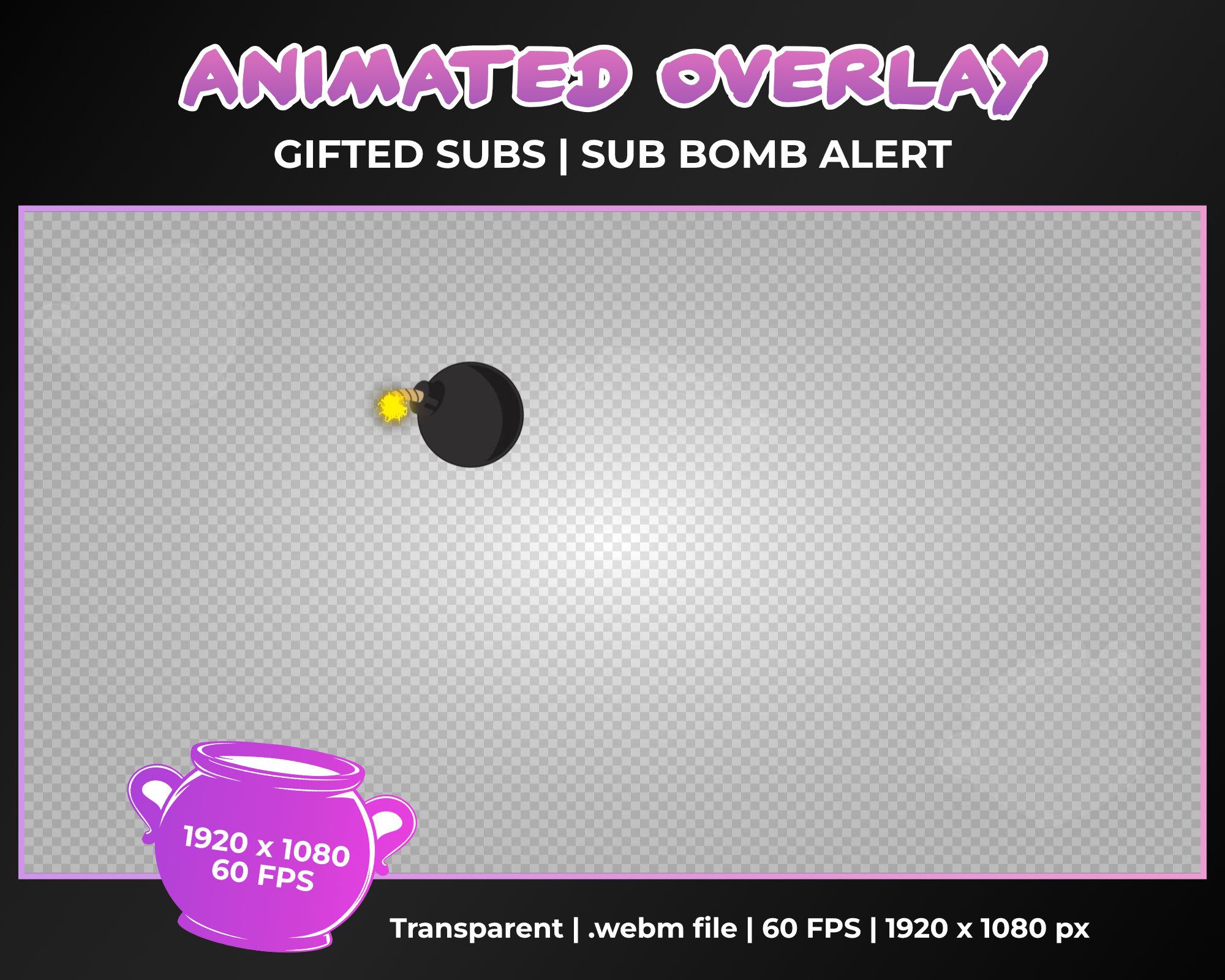 Deviantart Sub Bomb Gifted Subs Stream Alerts, Animated Sub Bomb Alert for Twitch Streams ...