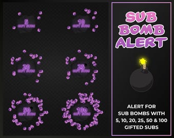 Alertas de suscripción obsequiada, alerta de suscripción animada para transmisiones de Twitch, animación WEBM transparente con sonido, descarga instantánea