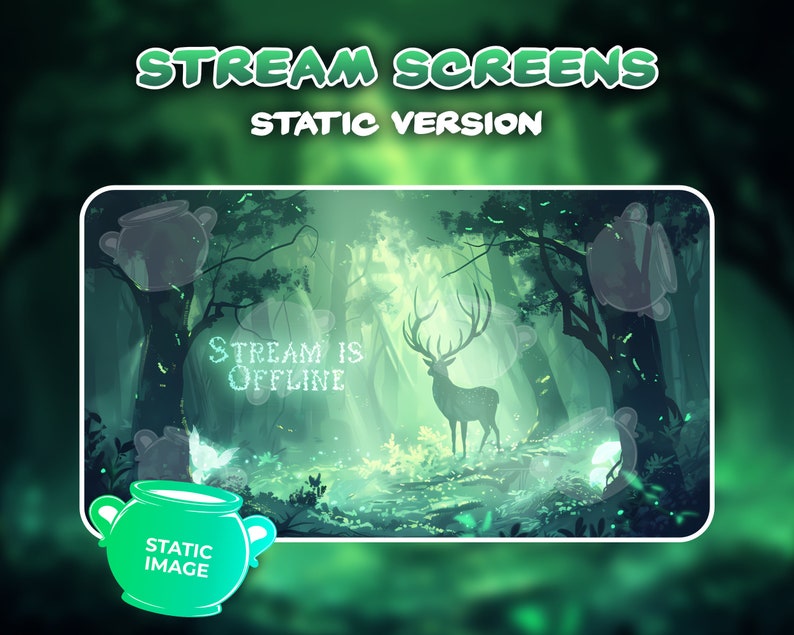 Animated Glowing Magical Forest Stream Screens, Streaming Scenes ...