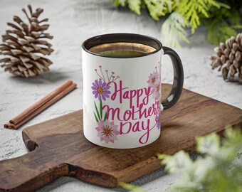 Happy Mother's day (Ceramic mug, 11oz, black and white)