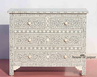 Bone Inlay Four Drawer Dresser