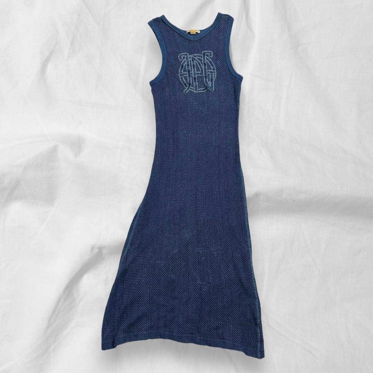 Robe Jean Paul Gaultier Vintage Bleu Motif - Taille 42 IT (38 FR), Longue, Neuve Sans étiquettes