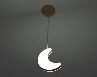 SWEET DREAMS - Moon night light glow in dark for kids | ceiling light child bedroom | ceiling pendant | soft light | birth gift for baby
