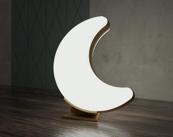 SWEET DREAMS - Moon night light glow in dark for kids | table lamp child bedroom | bedside lamp | soft light | birth gift for baby deco