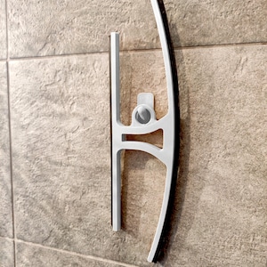 FLEXICLEAN - Tergivetro per vetri doccia curvi con supporto a parete | box doccia angolare a quarto di cerchio | silicone/gomma intercambiabili