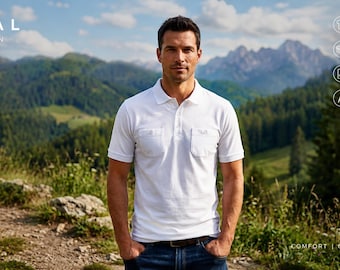 Men's Polo Shirt Sewing Pattern PDF, Short Sleeve Polo Pattern, Sizes 36-56, A4 A0 Printable Pattern