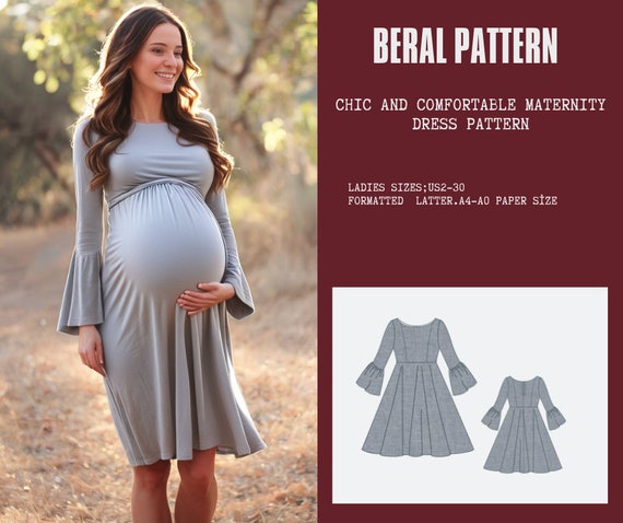 Pregnant Evening Dress| Maternity Dress Pattern|summer Maternity Dress|  Dress for Pregnant Women| A0 A4 US Latter| US 2 to 30 - Etsy